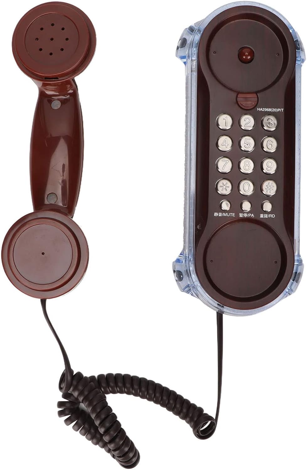 Wired Wall Phone Telephone,European Vintage Wall Phone,One Key Mute Redial Pause Desktop Telephone,Ergonomic Wall Hanging Telephone(Patina)