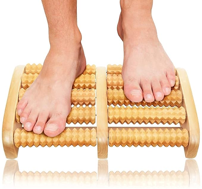 Foot Massager - Dual Foot Massager for Plantar Fasciitis and Stress Relief - Relaxation Gifts for Women and Men, Relieve Aching Heels, Wound Arch, Neuropathy 6 Roller