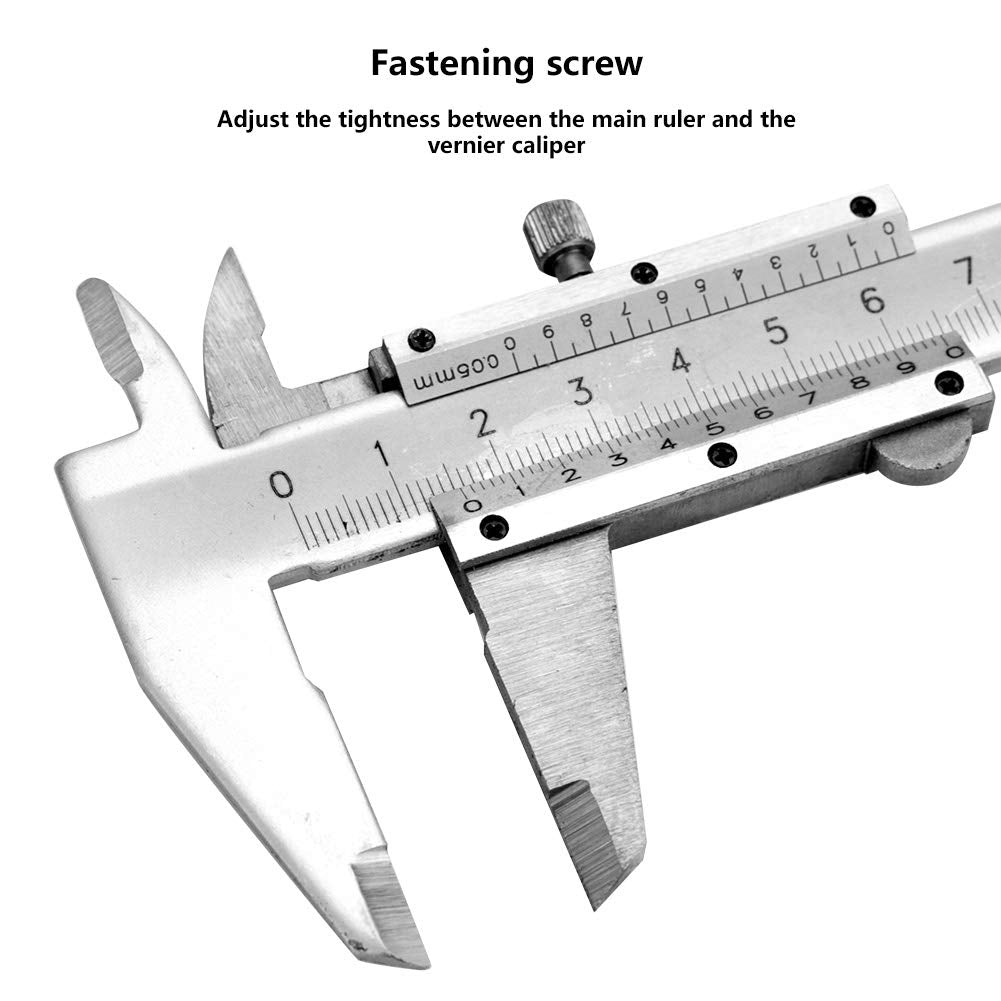 0.02MM Precision Vernier Caliper Vernier Measuring Tool Metal Vernier Caliper Convenient for Vernier Measuring Tool for Archaeological Measurement