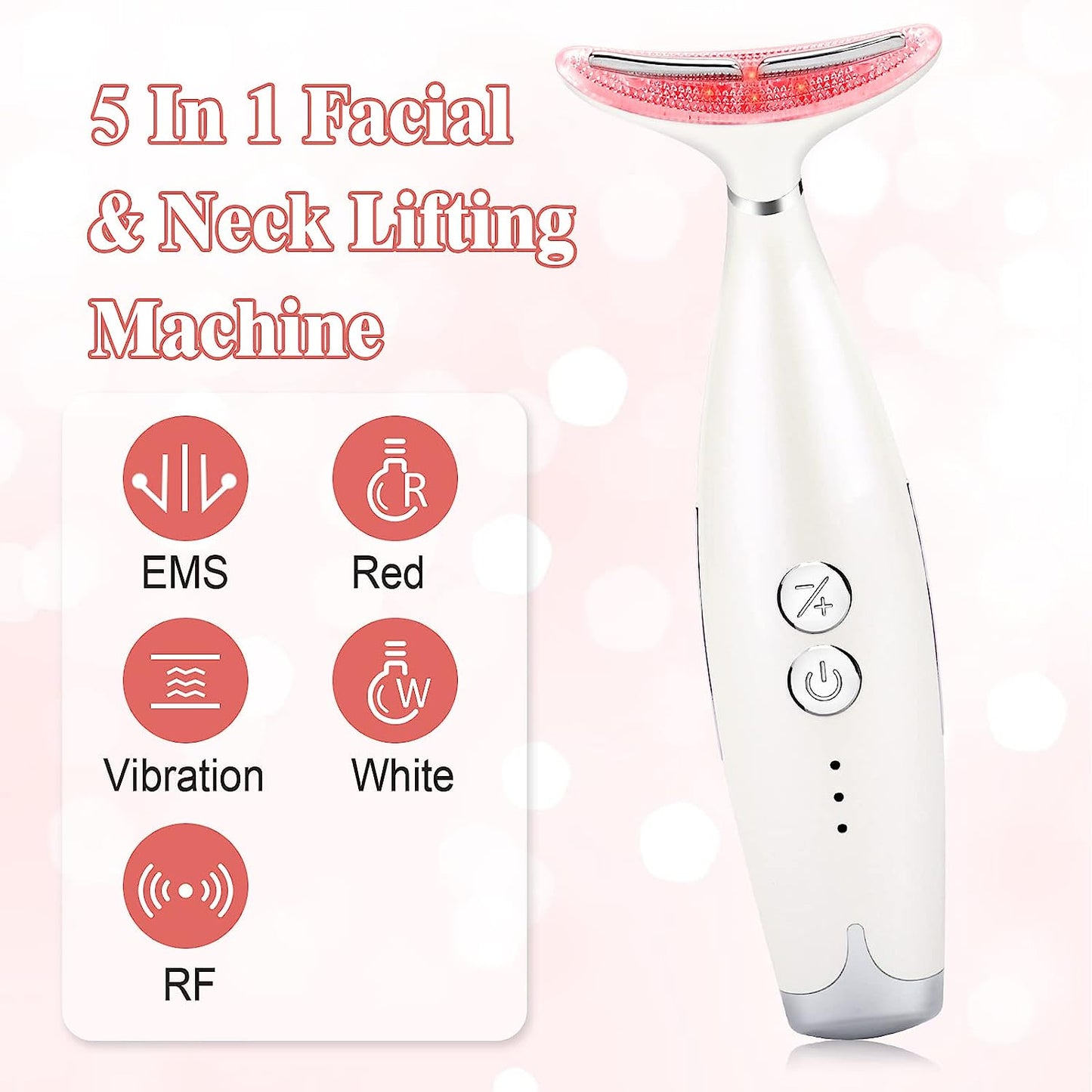 Facial Lifting Machine, Wrinkle Removal Machine for Skin Tightening, Ultrasonic Anti-Wrinkle Anti-Aging for Face Neck Women