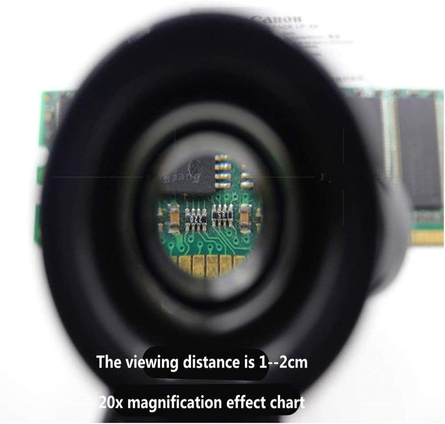 Head MountLighted Magnifying Glasses, Head Mounted 20X Magnifying Glass with LED Light HD Lens for Book Reading, Jewelry Identification, Watch, DIY Crafts Engraving and Repair, Black Vision Aid for Ho