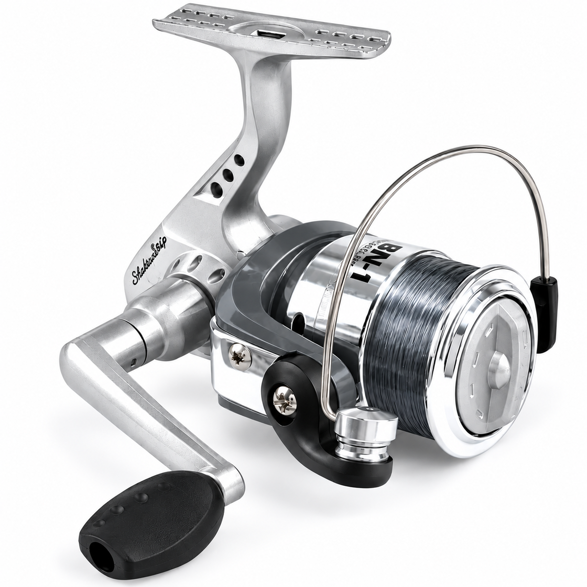 SmileShip BN-1 Small Spinning Fishing Reel with Pre-Loaded Fishing Line, 5.5:1 Gear Ratio, Compact Lightweight Design, Smooth Metal Spool, Available in Blue, Green, Pink, Yellow & Red