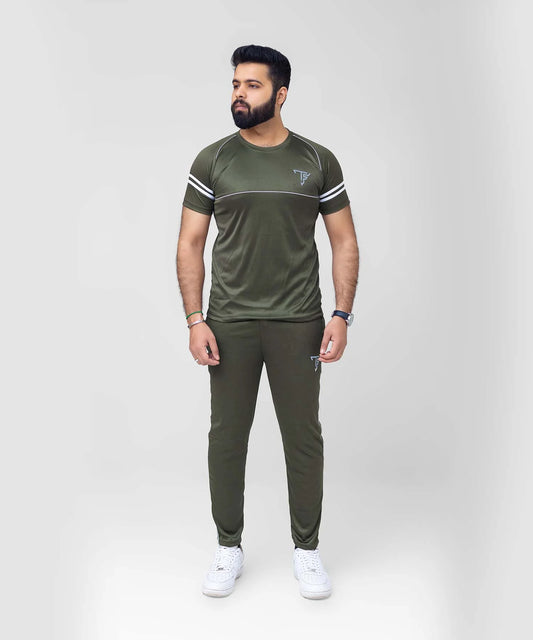 Comfort Olive Green Men’s Tracksuit For Summer