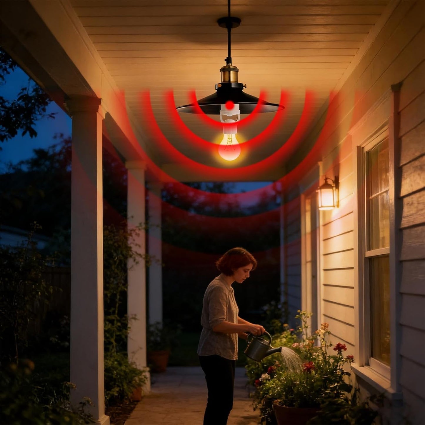 Light Socket Motion Sensor Adapter - E27 Screw In Infrared Radar Sensor,Bulb Adapter Light Socket - for Home Porch Garage Basement Front Door Hallway Indoor Outdoor Exit