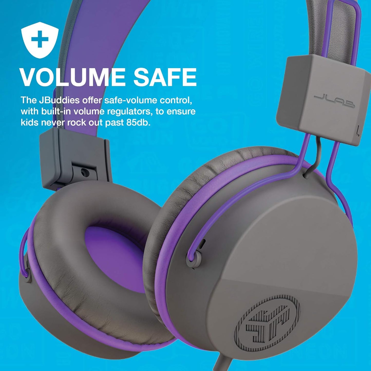 JLab JBuddies Studio On-Ear Kids Wired Headphones, Toddler Headphones, Kid Safe, Studio Volume Safe, Volume Limiter, Folding, Adjustable, Noise Isolation, with Mic