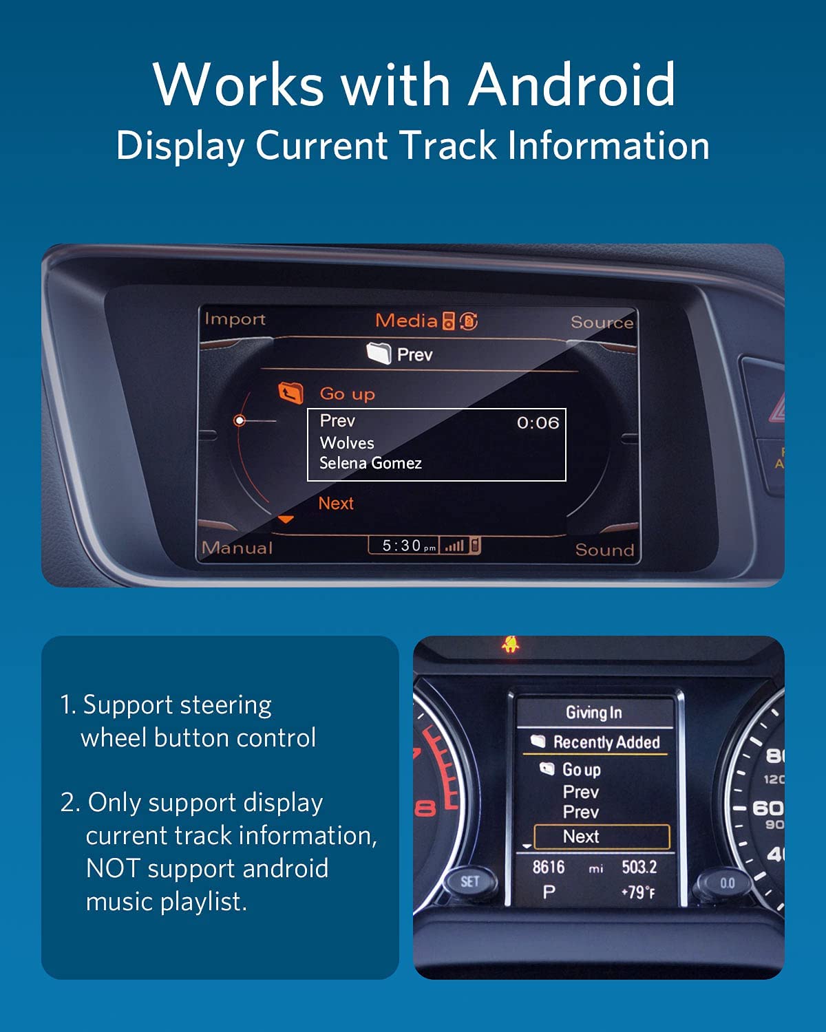 INVERY Airdual Bluetooth 5.0 aptX-HD Car Adapter Compatible for Audi MMI 3G AMI Music Interface,Audi Symphony,Audi Concert,Mercedes Media Interface and Volkswagen MDI Connector