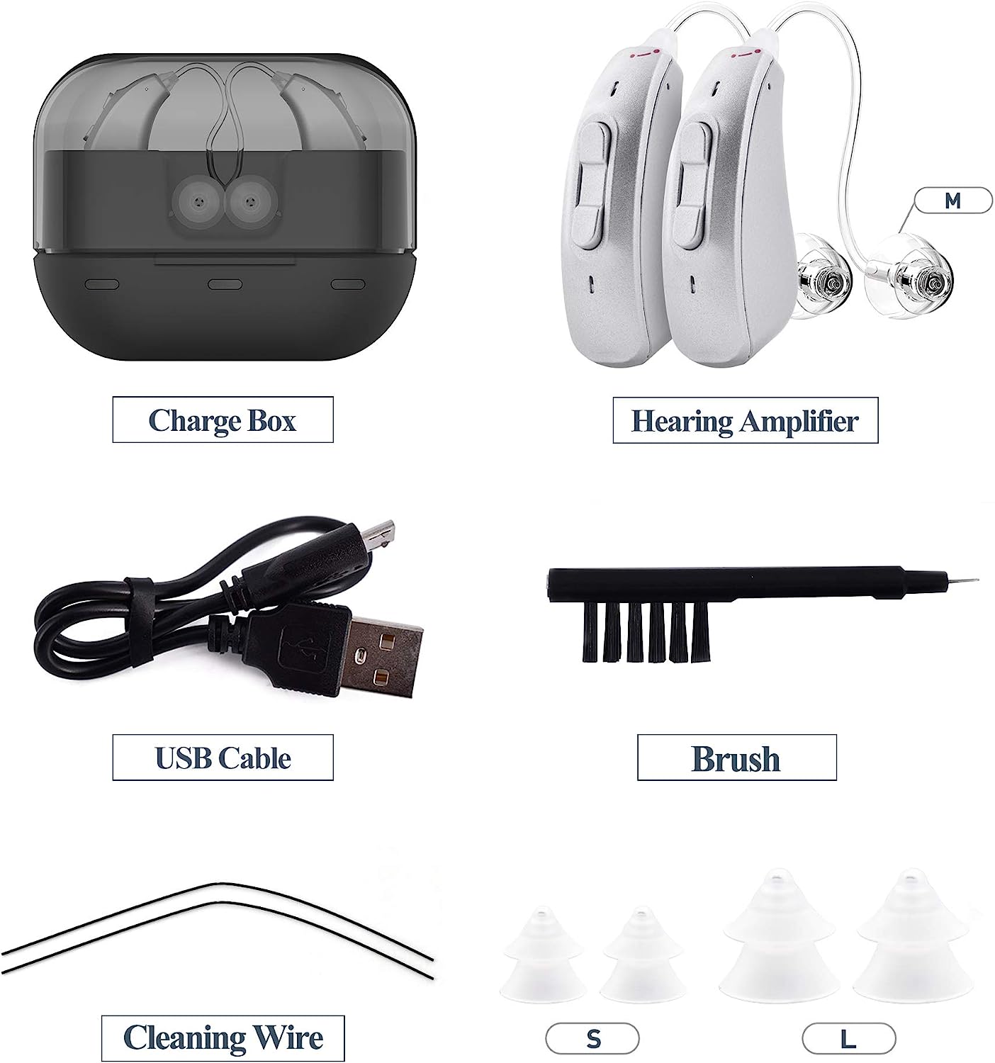 Rechargeable Sound Amplifier, Voice Enhancer Device and Personal Audio Amplifier,Dual Microphone Improve Sound Location,Listening to Music and TV