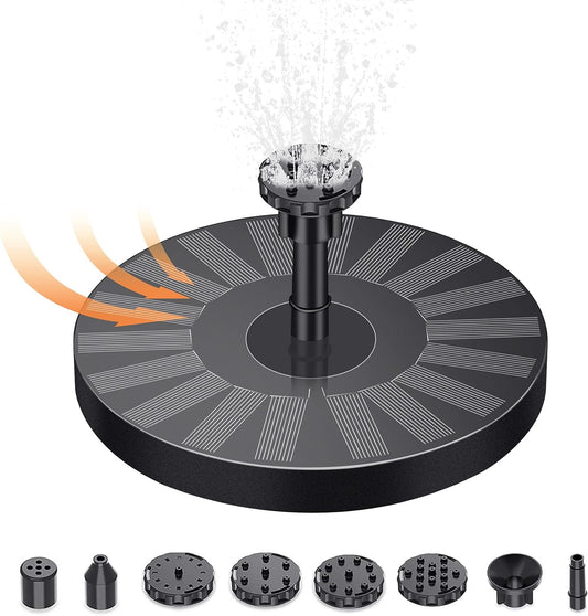 مضخة نافورة شمسية Untimaty 3.5 واط، مضخة مياه شمسية عائمة، نافورة حمام الطيور الشمسية، مضخة نافورة مزودة ببطارية و6 فوهات لحمام الطيور والبرك والمسبح والحديقة وحوض السمك