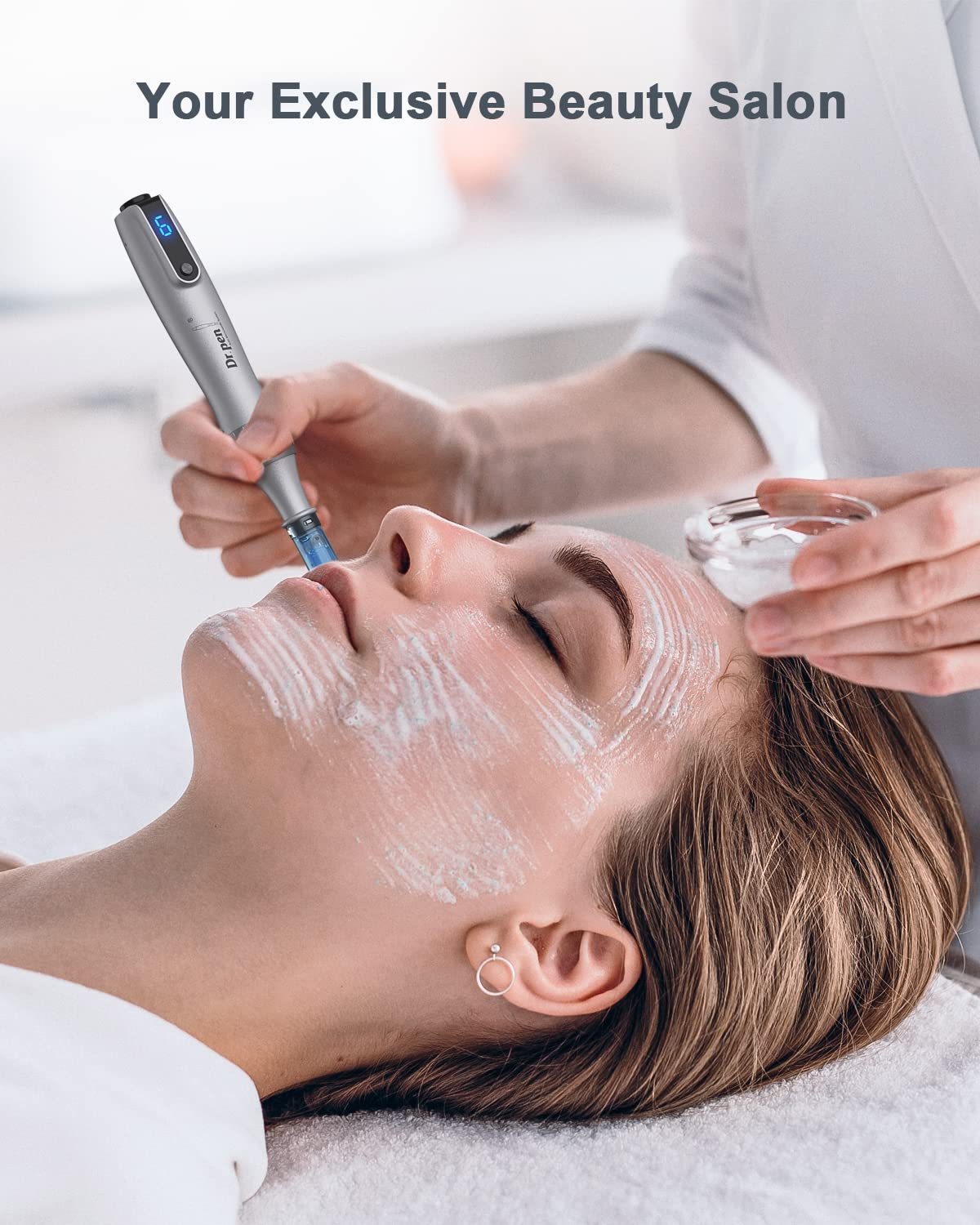قلم Dr.Pen Ultima M8S Microneedling: قلم لاسلكي احترافي للعناية بالبشرة، للوجه والجسم، ونمو الشعر واللحية - 6 خراطيش بديلة