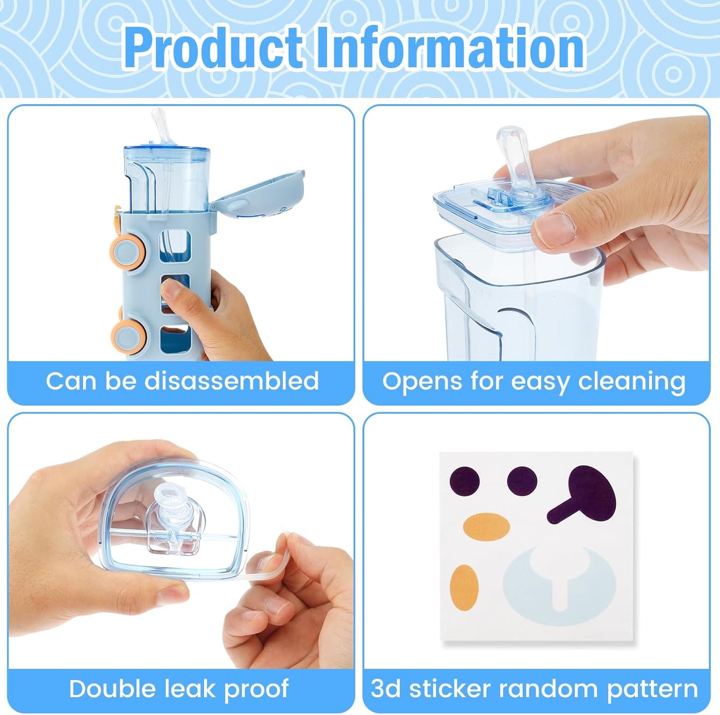 Bus Water Bottle For Kids Cute Portable Water Cup in Bus Shape 500ml Leakproof Toy Bus Water Bottle with Straw Adjustable Shoulder Strap for Girls Boys School Home Outdoor Drinking Bottle(blue)