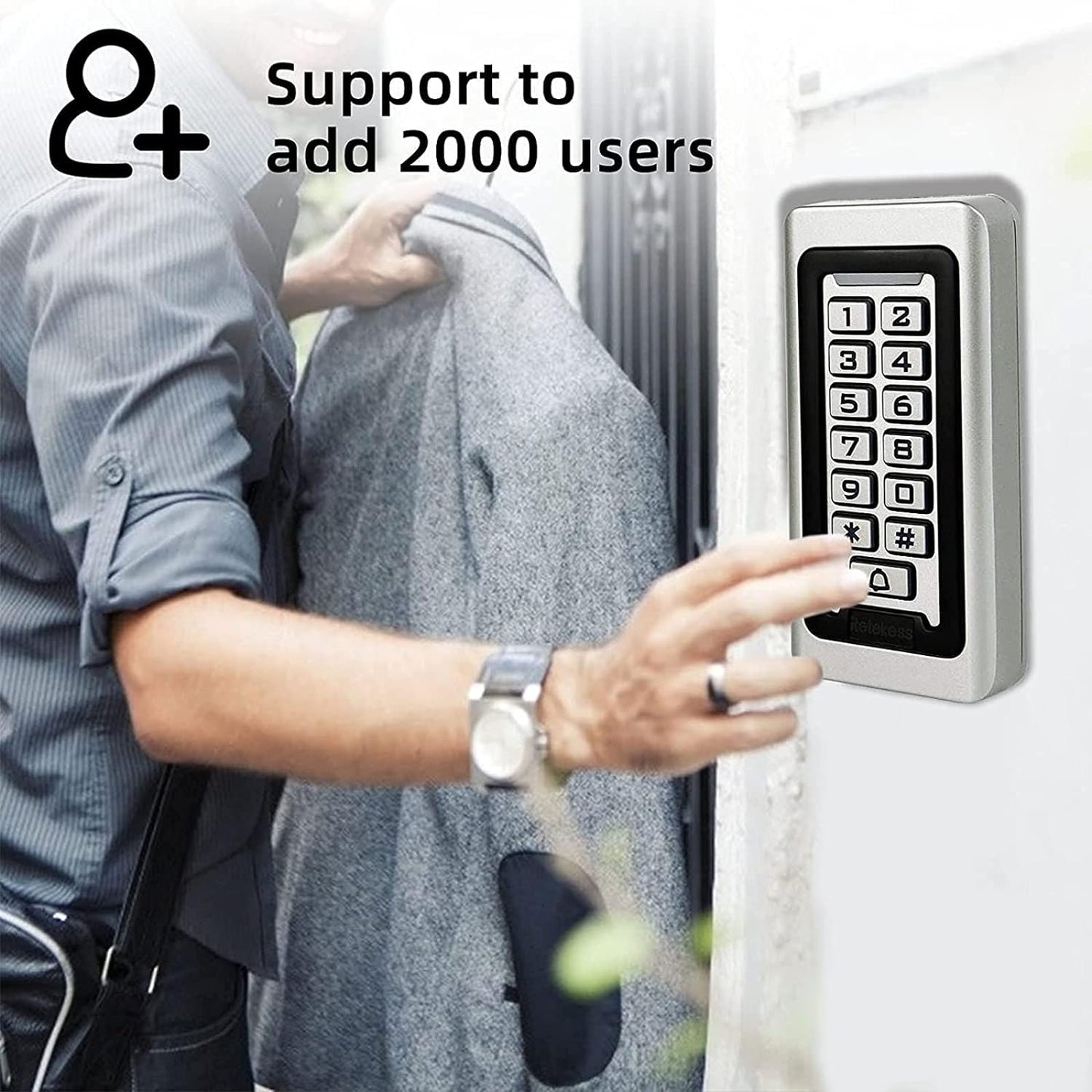 لوحة مفاتيح ريتكيس T-AC03 للتحكم في الوصول الأمني، لوحة مفاتيح RFID، التحكم في الوصول إلى الباب، لوحة مفاتيح مستقلة، 2000 مستخدم، Wiegand 26 بت، تدعم بطاقة RFID القريبة