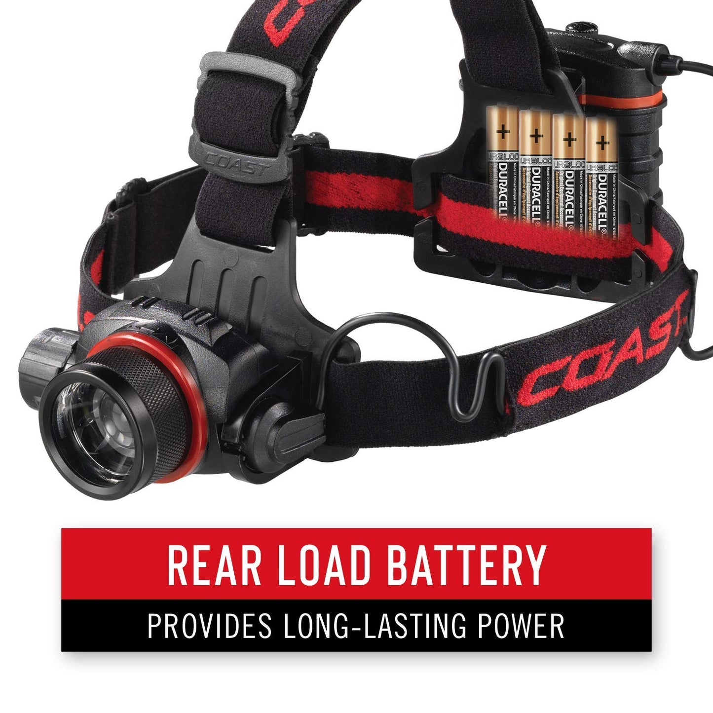 COAST® HL8 390 Lumen Utility LED Headlamp with Hinged Beam Adjustment and Hard Hat Compatibility Pure Beam Focus - Flood to Bulls-Eye Spot
