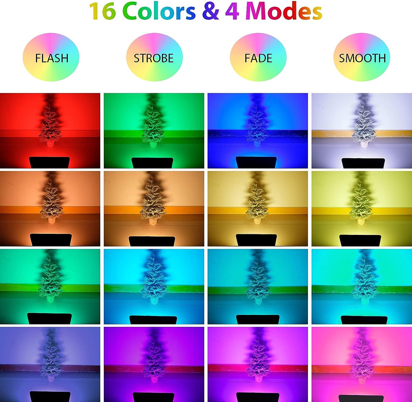 100W RGB LED Flood Lights, T-SUNUS Colour Changing LED Security Garden Light with Remote Control, 16 Colours & 4 Modes, Waterproof Floodlight with UK Plug & Remote Control, Pack of 2
