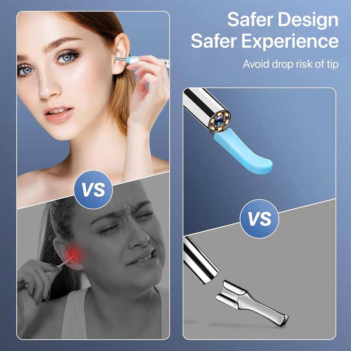 Ear wax cleaner tool kit with 1080P camera WIFI & LED Light Rechargeable portable Baby Children adults gift gadget for IOS & Android (multicolour)