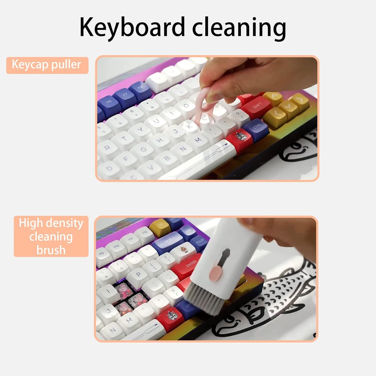 7 in 1 Electronic Cleaner Kit – Keyboard and Laptop Cleaning Kit with Brush for AirPods Pro, Phone, Computer, and Screen, Includes Bonus Flannel Cloth