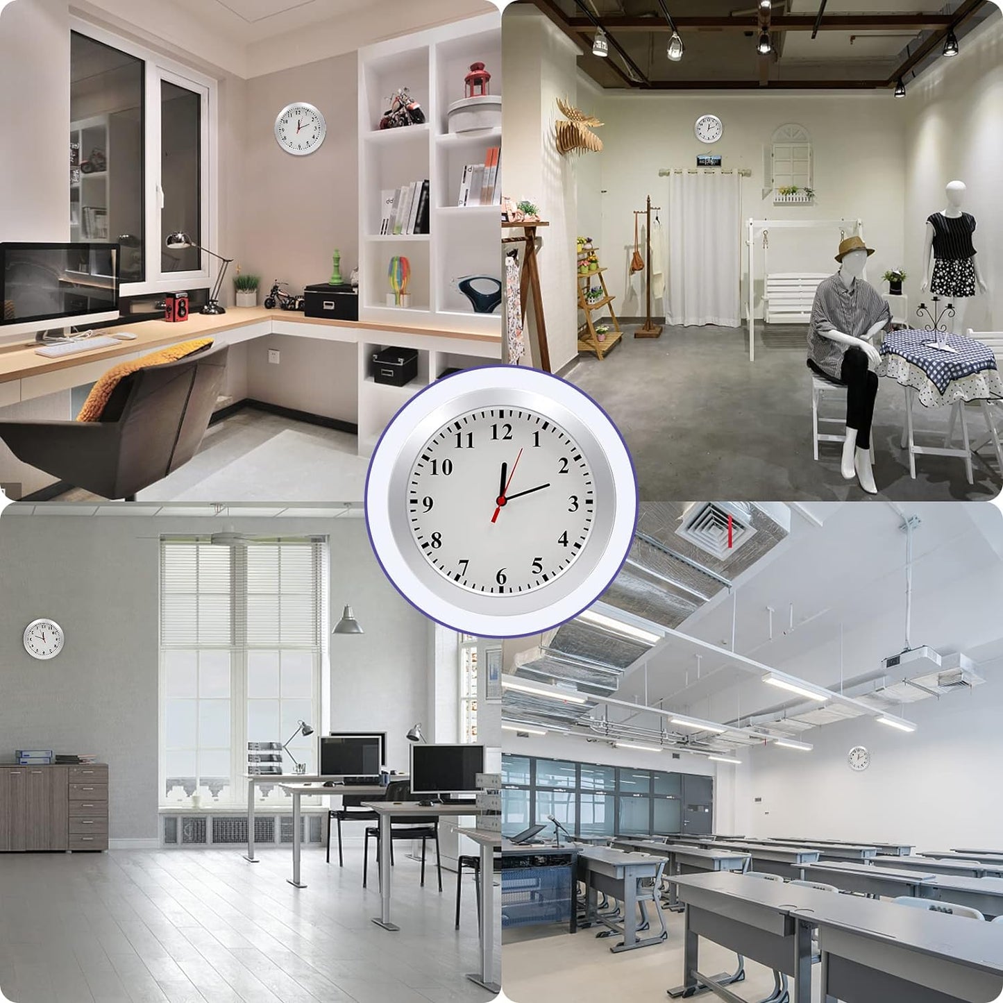 ساعة كاميرا خفية، كاميرا تجسس عالية الدقة 1080 بكسل، ساعة حائط، كاميرا خفية مع كشف الحركة لأمن المنزل/المكتب، كاميرا مربية مخفية، بدون وظيفة واي فاي