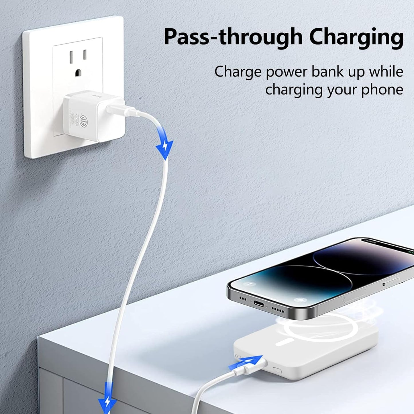 Magsafe Wireless Power Bank For Iphone 5000mah 15w Fast Charging MagSafe Battery Pack White Master Copy Portable Charger