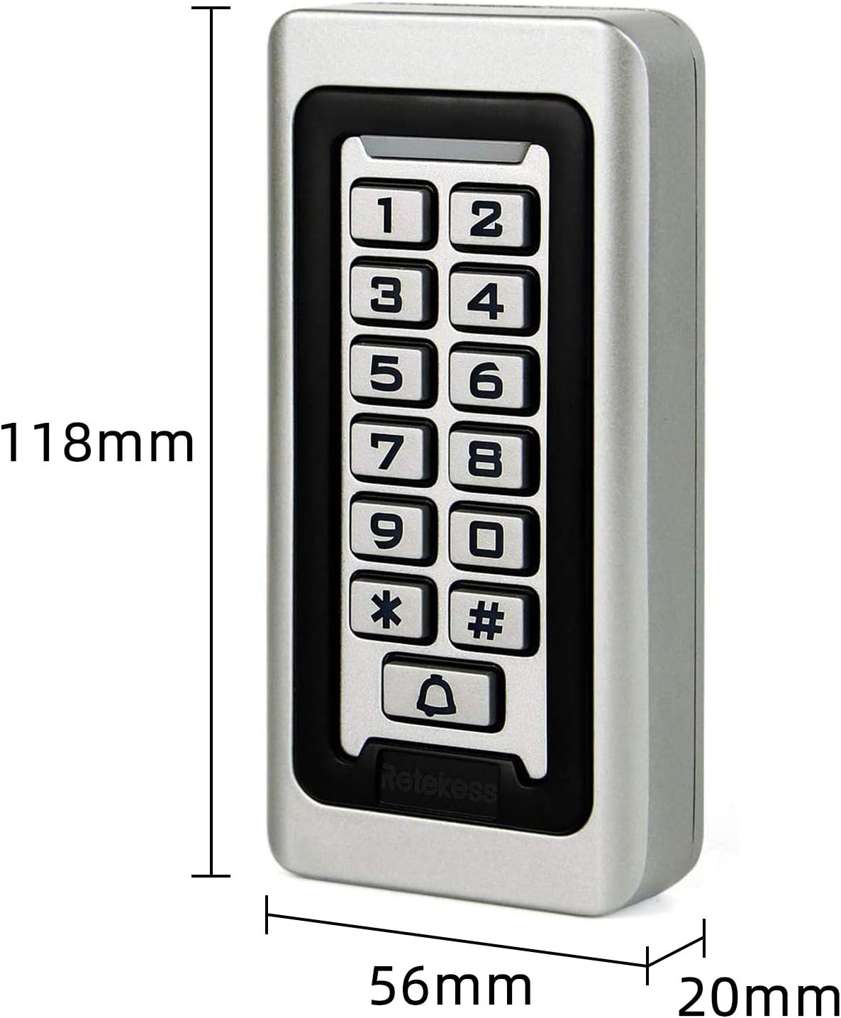 لوحة مفاتيح ريتكيس T-AC03 للتحكم في الوصول الأمني، لوحة مفاتيح RFID، التحكم في الوصول إلى الباب، لوحة مفاتيح مستقلة، 2000 مستخدم، Wiegand 26 بت، تدعم بطاقة RFID القريبة