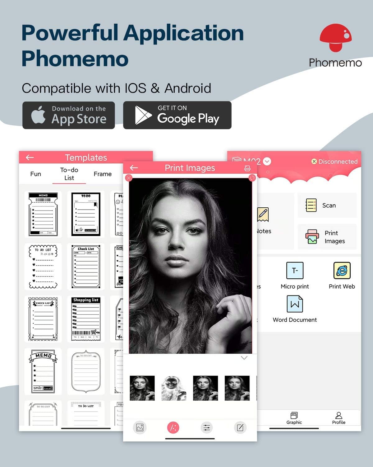 Phomemo Mini Pocket Printer - M02 Bluetooth Wireless Thermal Sticker Printer for Phone, Compatible with iOS & Android, Fun Gift for Christmas New Year, for Retro-Style Photos, Child Painting,Pink
