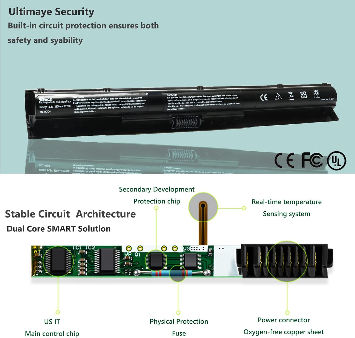 بطارية بديلة جديدة لأجهزة الكمبيوتر المحمول K104 KI04 HSTNN-LB6S HSTNN-LB6R 800049-001 800010-421 TPN-Q158 لأجهزة HP Pavilion 14-ab 14T-ab 15-ab 15-an 17-g 14-ab006TU 15-ab000 15-ab038TX، بطارية 33 وات في الساعة