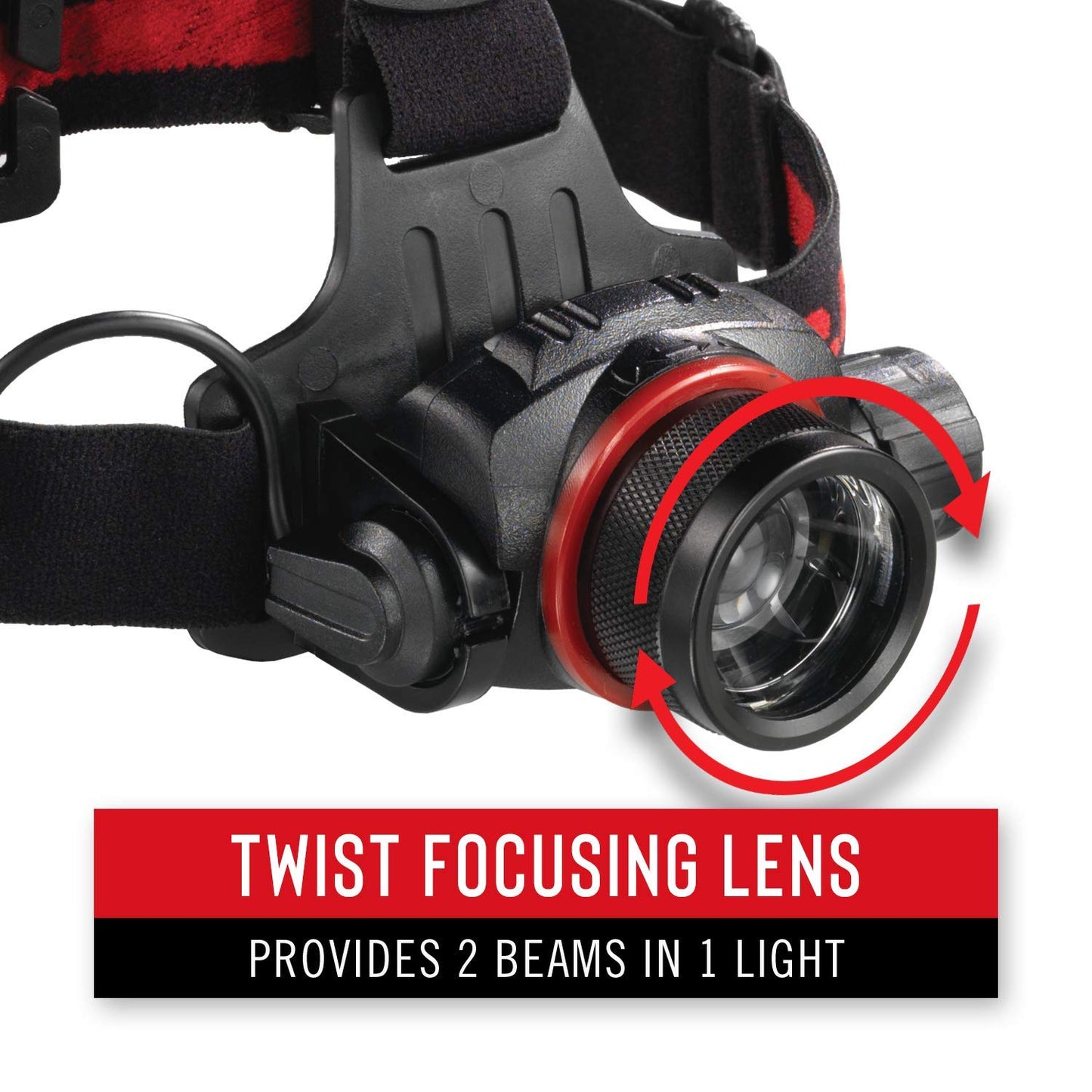 COAST® HL8 390 Lumen Utility LED Headlamp with Hinged Beam Adjustment and Hard Hat Compatibility Pure Beam Focus - Flood to Bulls-Eye Spot