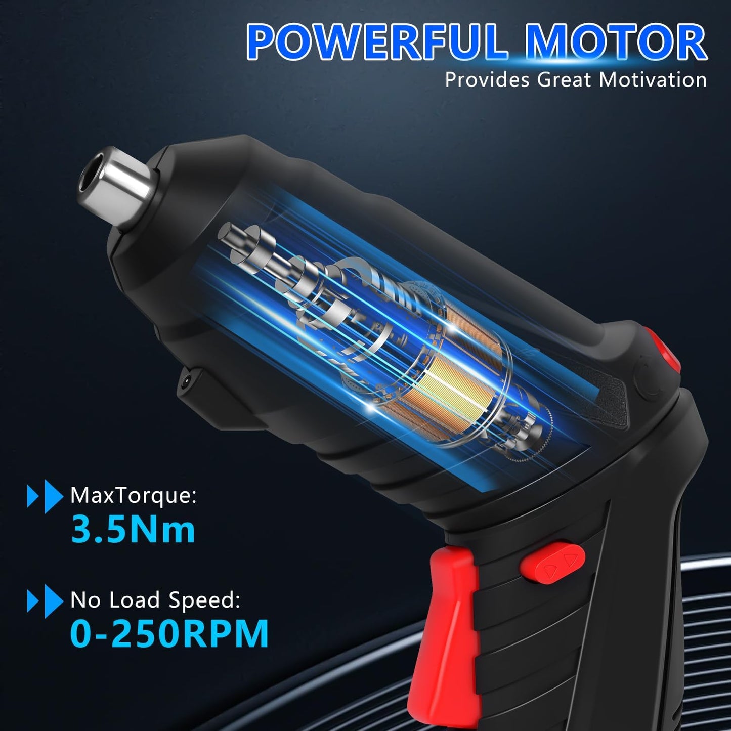 47 in 1 Electric Screwdriver Cordless Rechargeable Set 3.6V Drill 3.5N·m Max Torque Electric Rotatable Drill Screwdriver for Multi-Angle Work