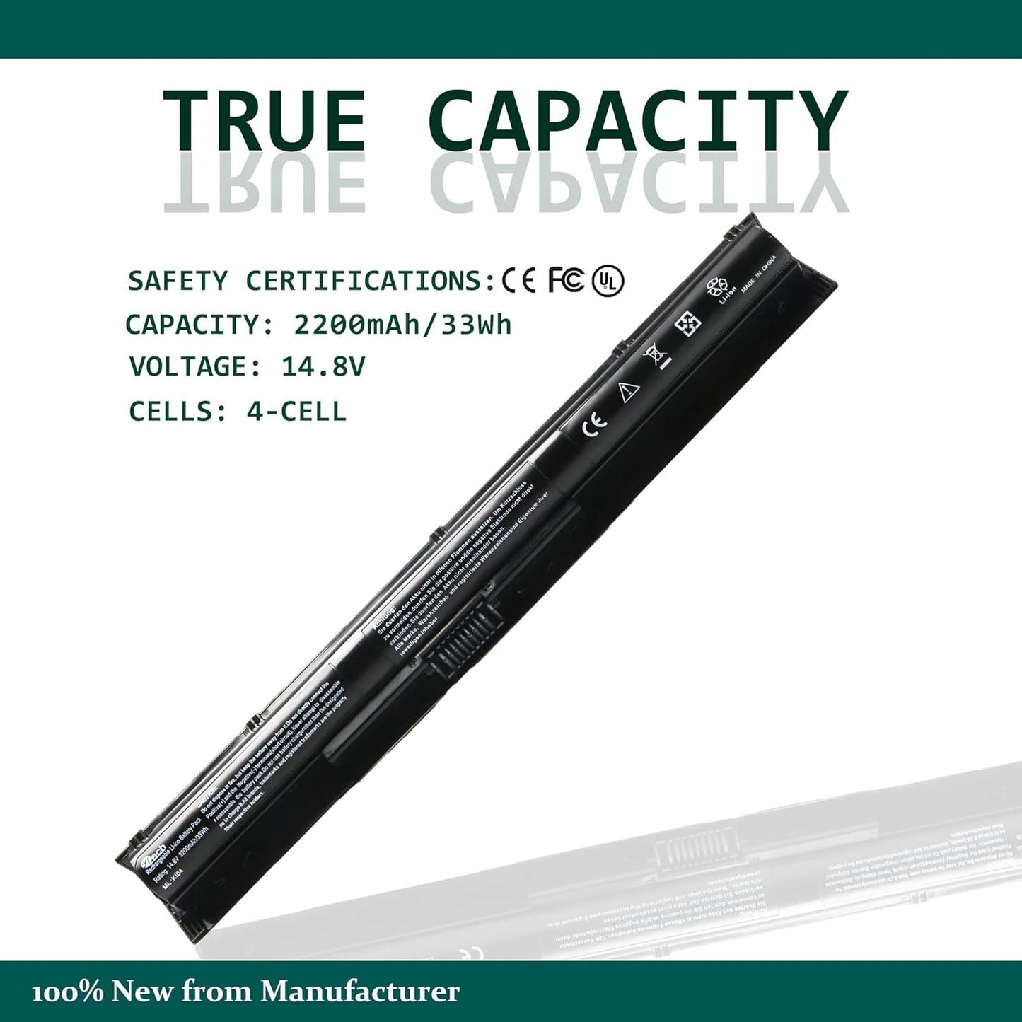 بطارية بديلة جديدة لأجهزة الكمبيوتر المحمول K104 KI04 HSTNN-LB6S HSTNN-LB6R 800049-001 800010-421 TPN-Q158 لأجهزة HP Pavilion 14-ab 14T-ab 15-ab 15-an 17-g 14-ab006TU 15-ab000 15-ab038TX، بطارية 33 وات في الساعة