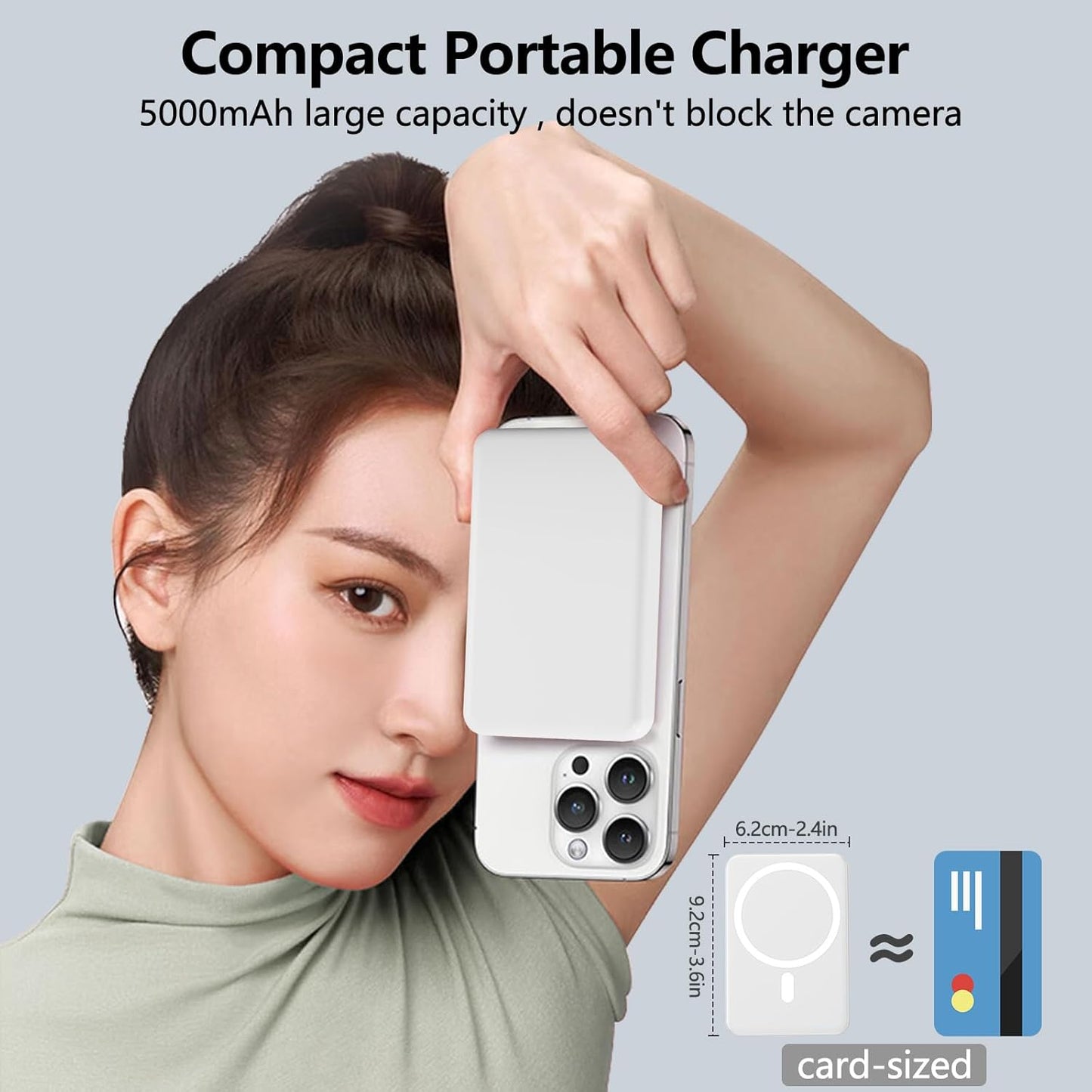 Magsafe Wireless Power Bank For Iphone 5000mah 15w Fast Charging MagSafe Battery Pack White Master Copy Portable Charger