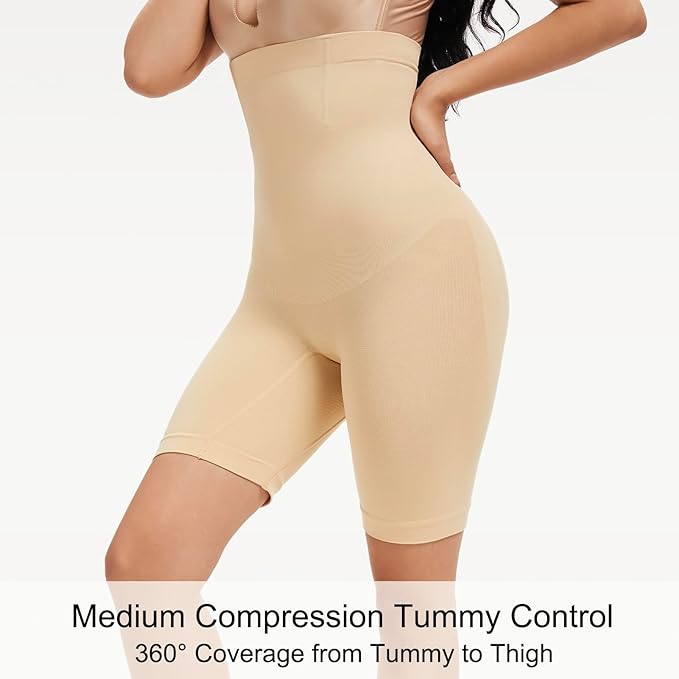 Shapewear Shorts Tummy Control Body Shaper High Waist Stomach Control Knickers Seamless Waist Trainer Girdle Underwear for Women Size (M-L)