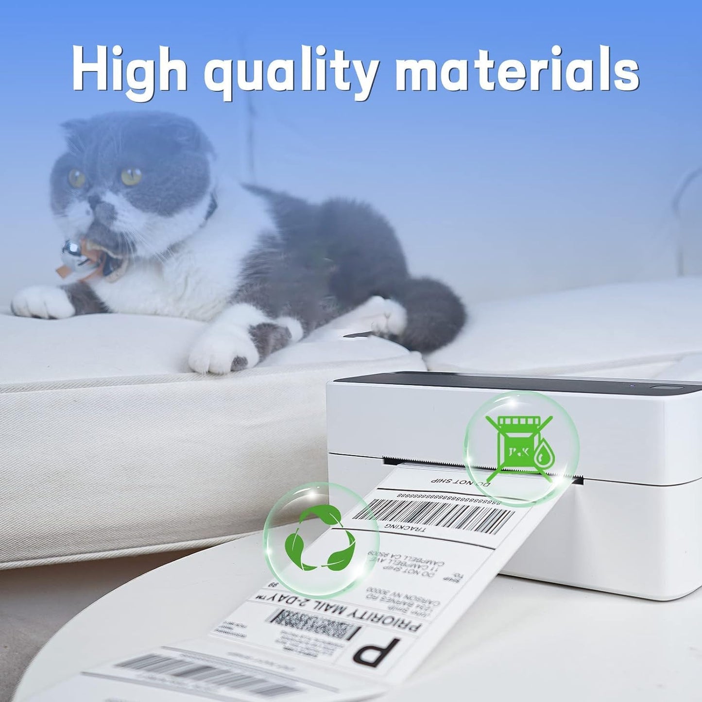 250pcs Thermal Shipping Address Labels - Direct Thermal Shipping Labels 4"x6" / 4"x5" / 4"x8" for Label Printer - Address Label Paper Compatible with MUNBYN, Rollo, and Other Thermal Printer, 1 Pack(250 Roll/Pack)