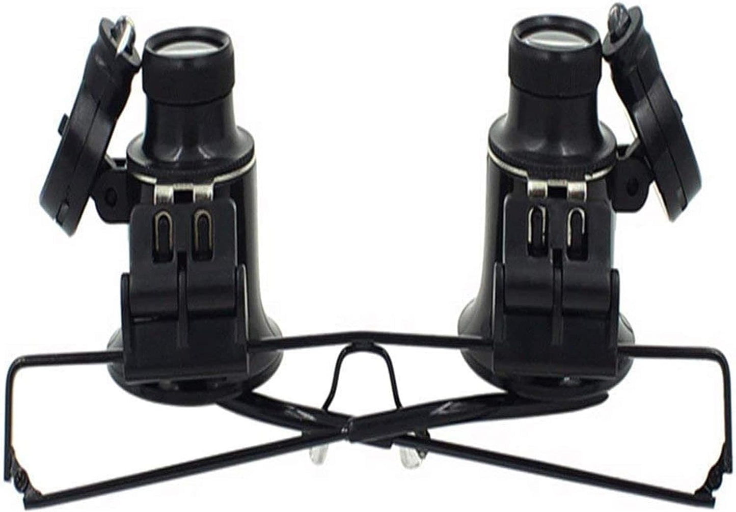 Head MountLighted Magnifying Glasses, Head Mounted 20X Magnifying Glass with LED Light HD Lens for Book Reading, Jewelry Identification, Watch, DIY Crafts Engraving and Repair, Black Vision Aid for Ho