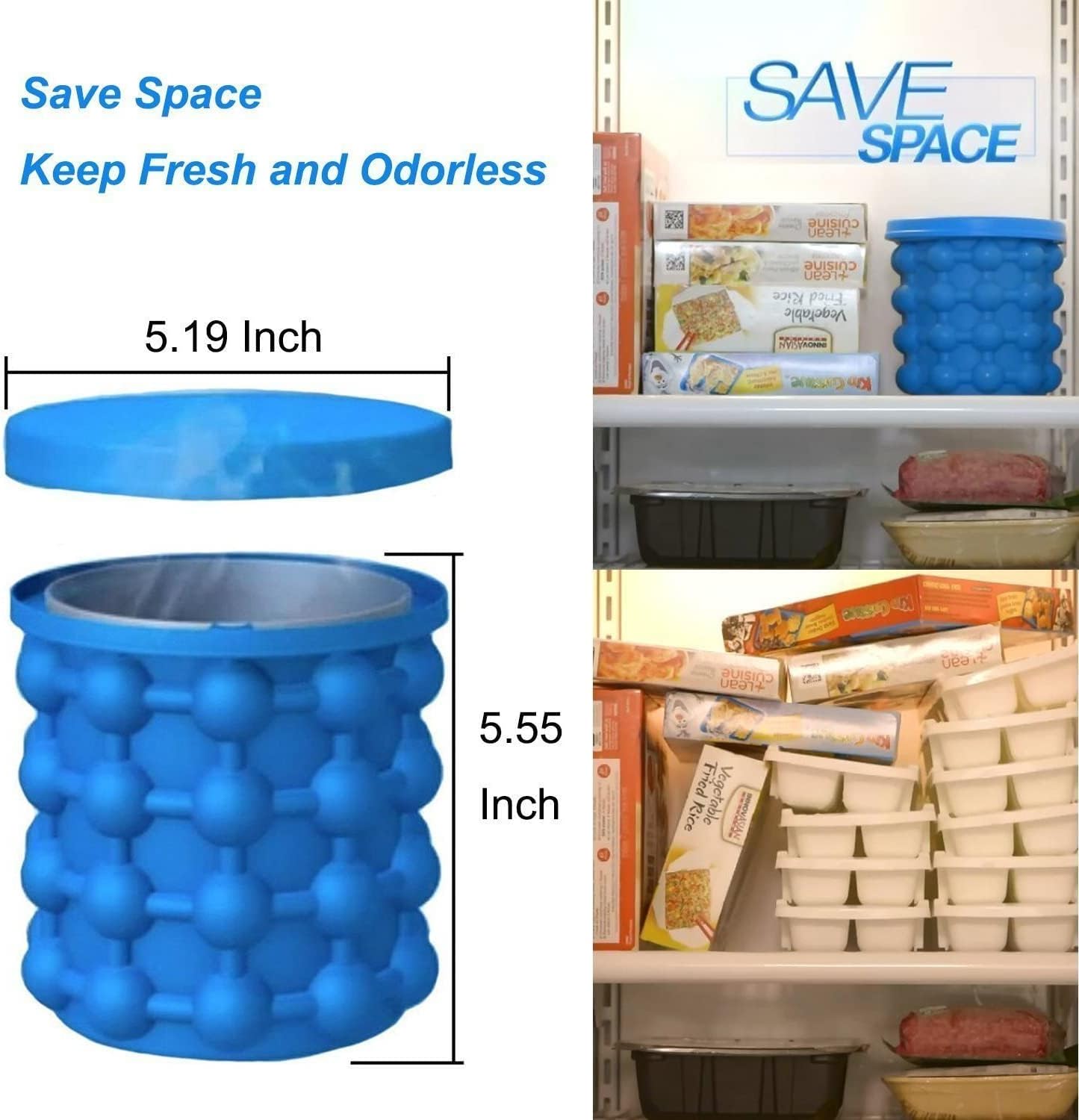 Ice Cube Magic Ice Cube Maker Ice Cube Maker Silicone Ice Cube Mould Ice Bucket with Lid Ice Genie Save Space For Aperitif Diy Chocolate Whisky Boissonet Cocktail Parties