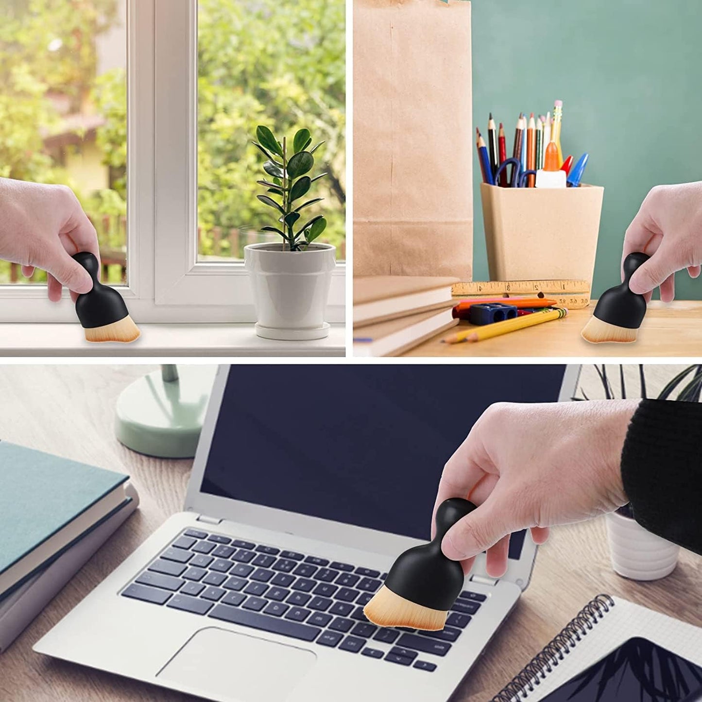 3Pcs Car Cleaning Brush Car Duster Car Nanofiber Brushes for Detailing Interior, Car Detailing Brush, Soft Bristles Cleaning Brush Dusting Tool for Dashboard,Keyboard,Air Conditioner,Gap,Window Railing