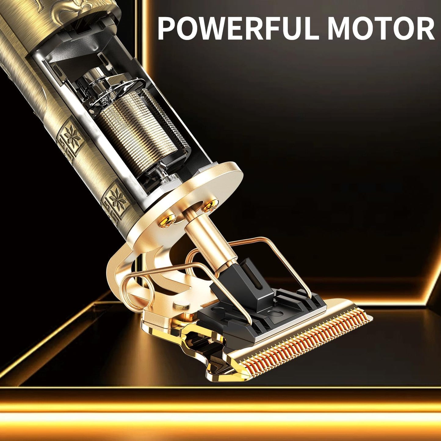 Beard Trimmer for Men-Hair Clippers for Men-Cordless Rechargeable Hair Clipper and Trimmer-Beard Shaver Barbershop(Gold)