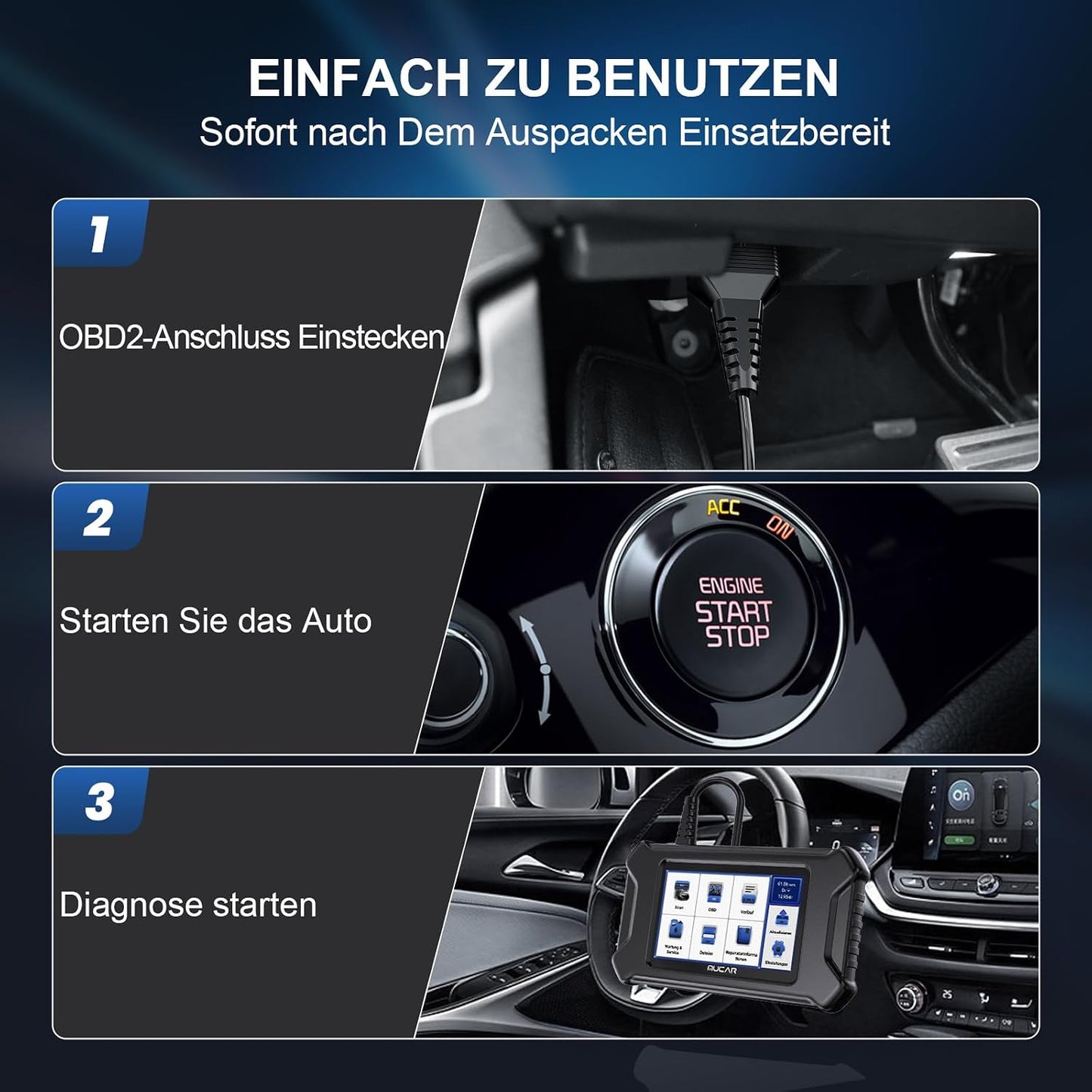 MUCAR CS5 Car Diagnostic Device, OBD2 Diagnostic Tool with 5 System Diagnostics (ECM/SRS/ABS/BCM/TCM), Car Diagnostic Tool for AutoVIN, Android 7.0, Free Updates
