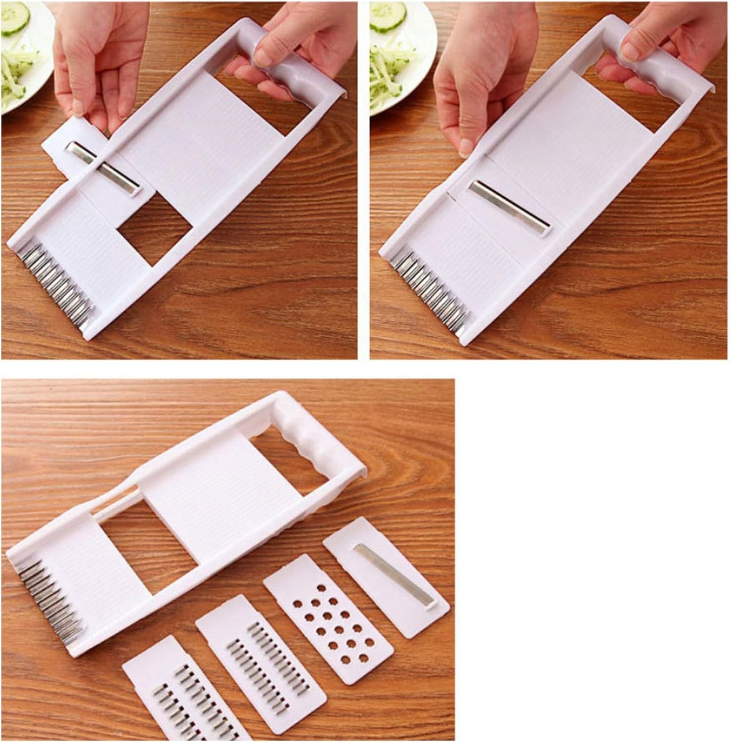 4 in 1 Vegetable Cutter, Multifunctional Vegetable Cutter Kitchen Shredder Manual Slicing Wiping Machine Large Cabbage Shredder Household Hand Shredder Slicer Rotary Vegetable