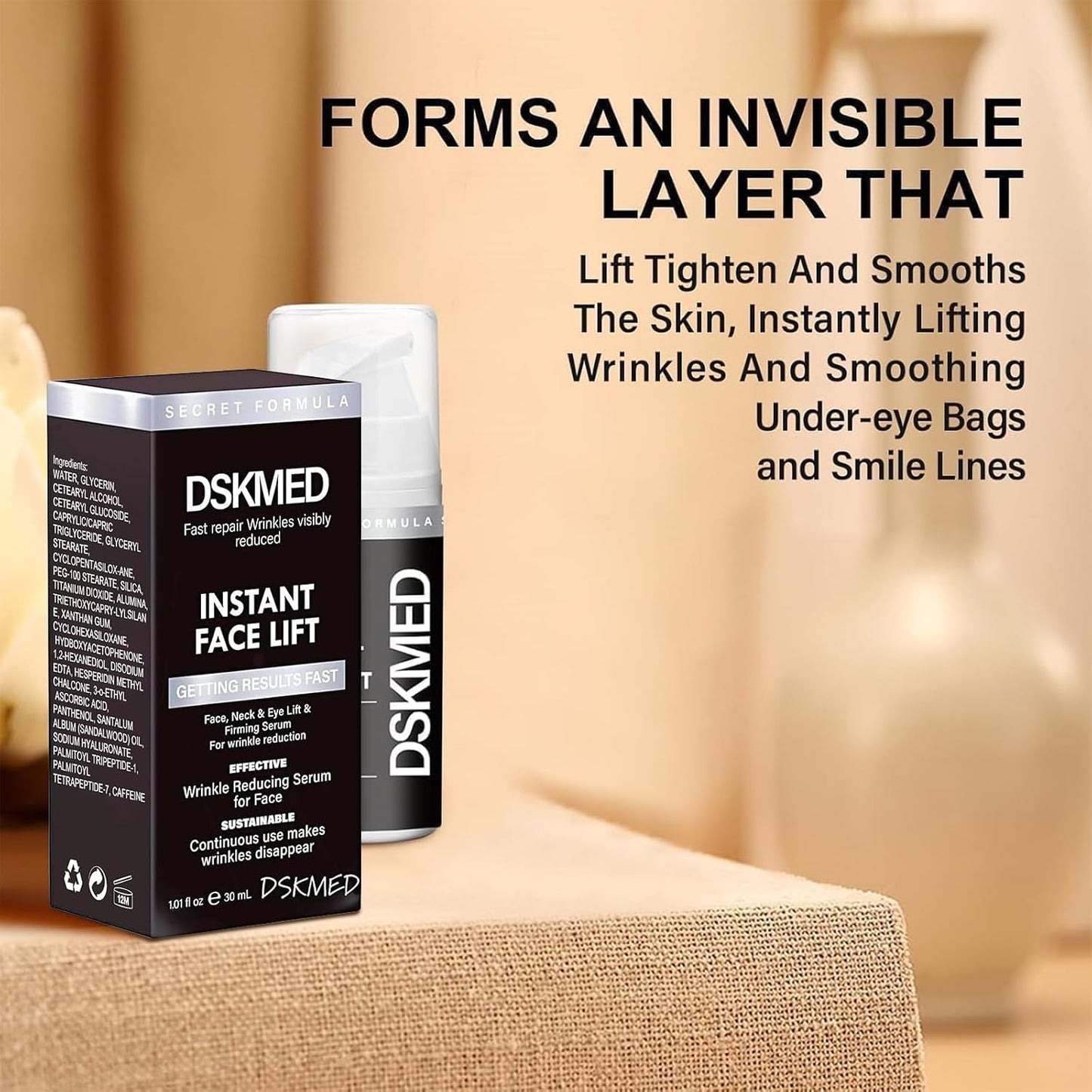 DSKMED Under Eye Bags and Wrinkles - Instant Face Lift Cream,Remove Dark Circles, Bags Under Eyes, Fine Lines, Wrinkles and Neck Lines,Firming Delicate Skin 1.01oz
