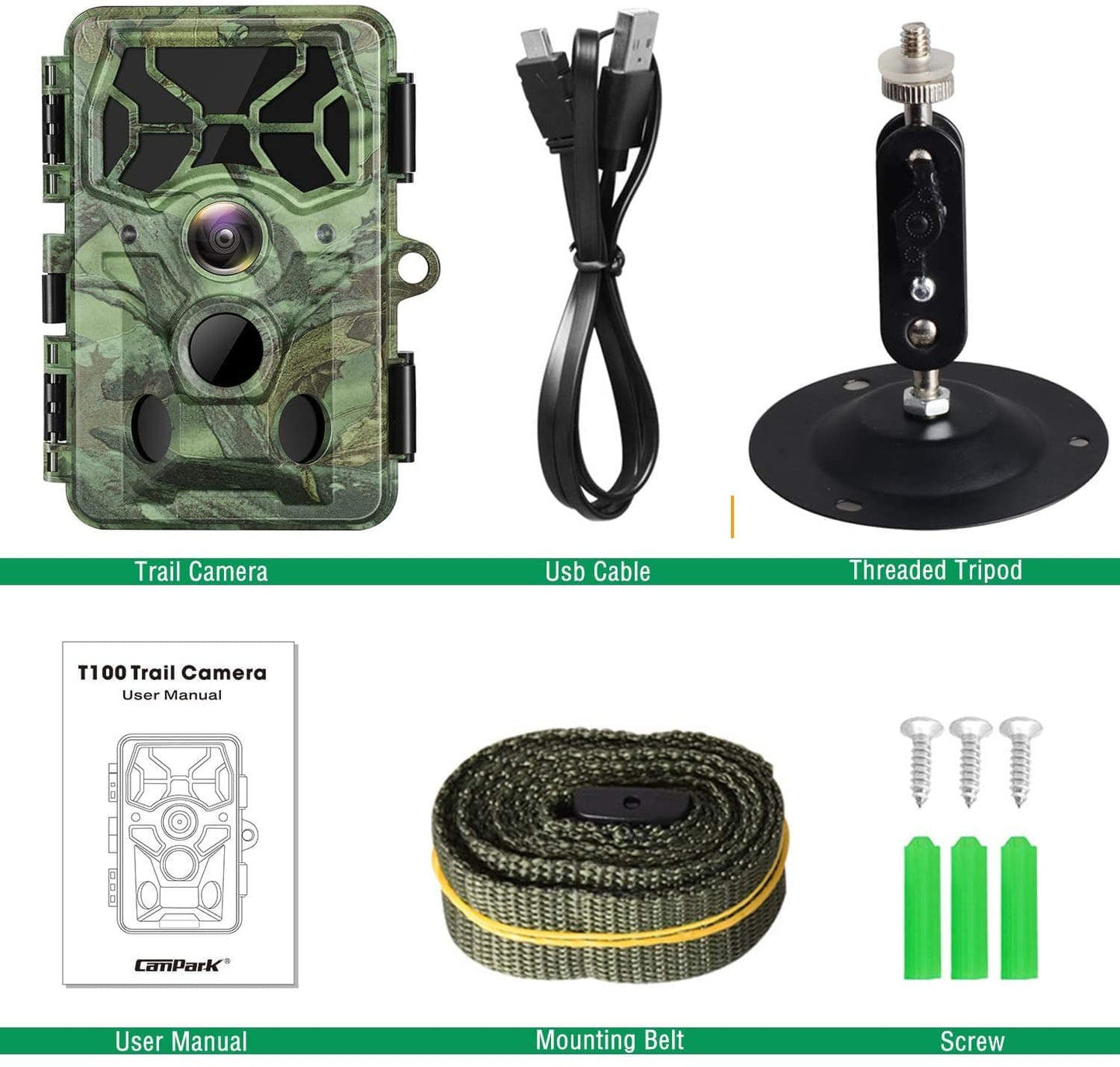 Campark T100 4K 30MP WiFi Bluetooth Trail Game Camera WIFI Connection & APP Control