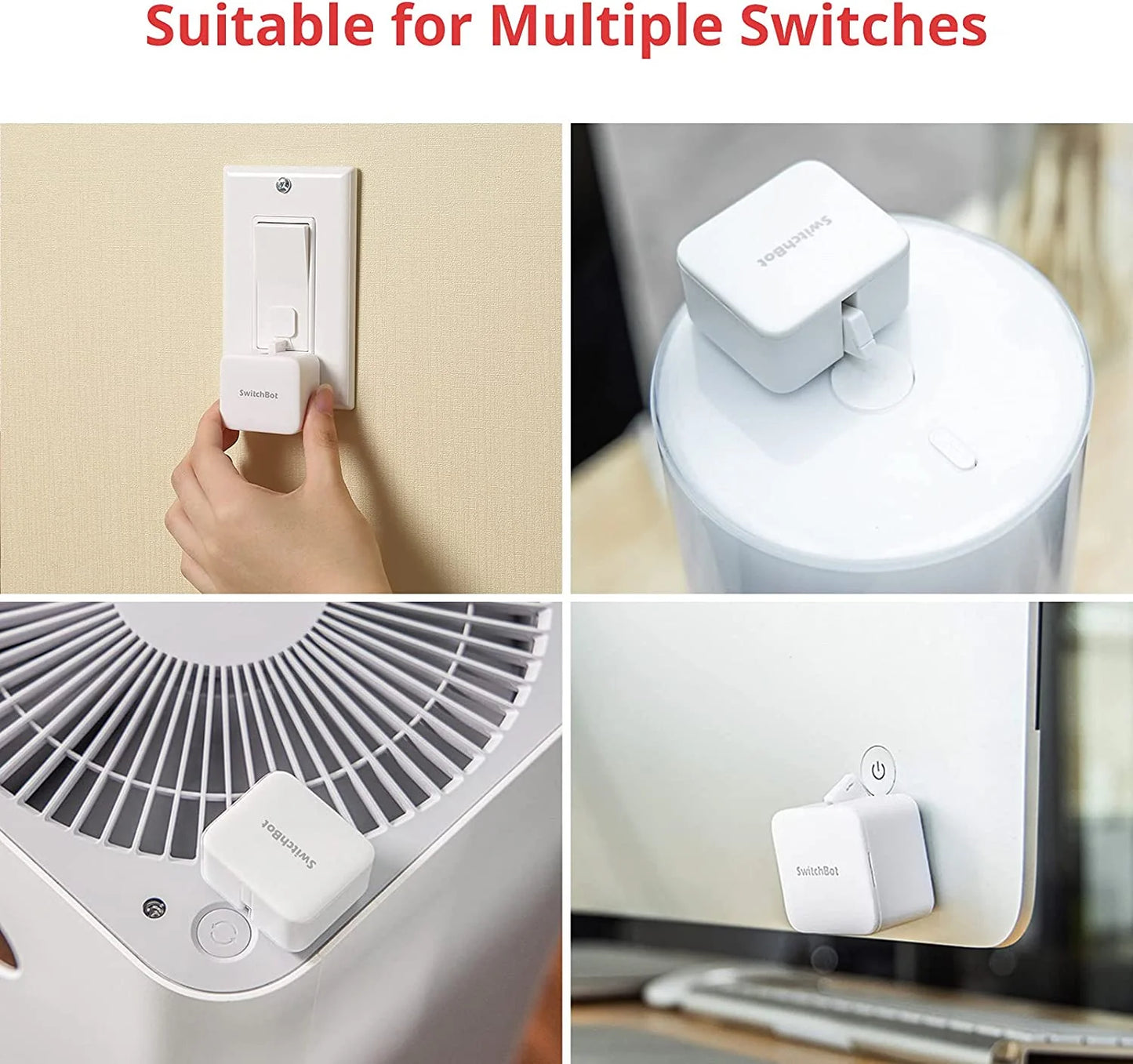 زر التبديل الذكي SwitchBot - Fingerbot لمفتاح الإضاءة التلقائي والمؤقت والتحكم عن بعد بالبلوتوث، يعمل مع Alexa وGoogle Home وHomeKit عند إقرانه بمركز SwitchBot (أبيض)