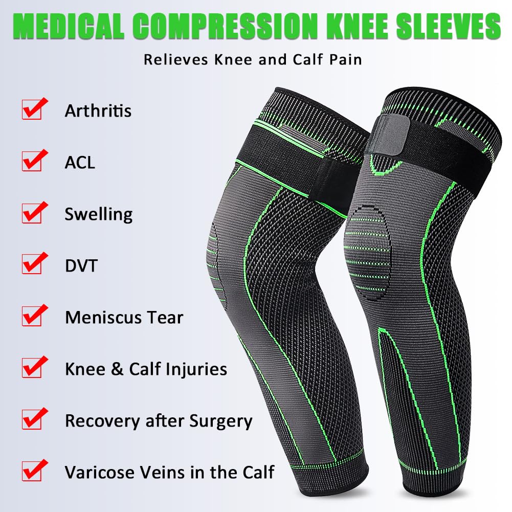 1 Pc Knee Support Sleeve - Adjustable Compression Knee Band for Running, Cycling, Gym and Sports, Breathable Elastic Nylon Knee Pad for Men and Women
