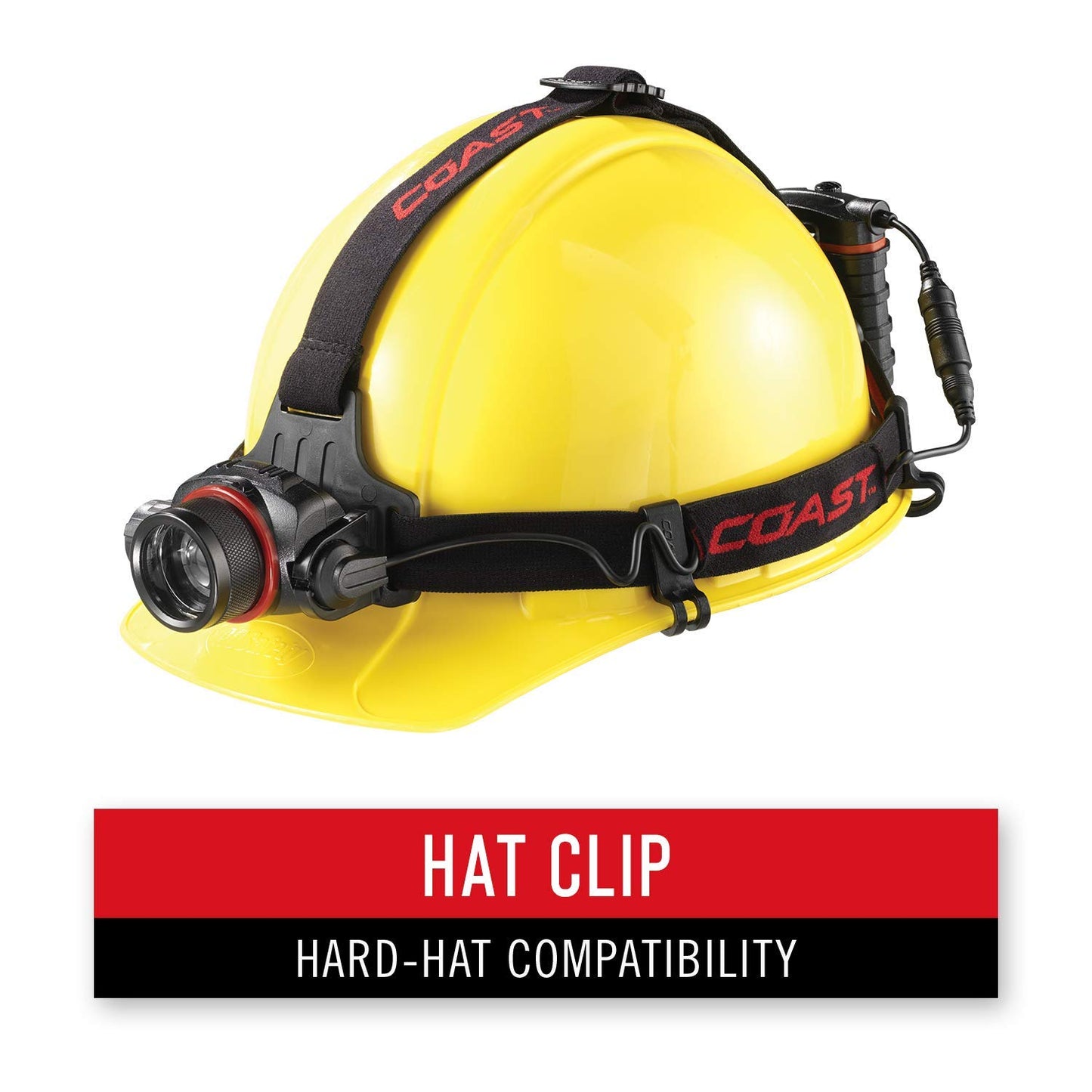 COAST® HL8 390 Lumen Utility LED Headlamp with Hinged Beam Adjustment and Hard Hat Compatibility Pure Beam Focus - Flood to Bulls-Eye Spot