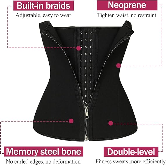 Slimming Tummy Shaper, Women's Slimming Tummy Shaper, Women's Slimming Corset, Body Shaper for Stomach, Waist Trainer, Waist Trainer, Size M, Black, M