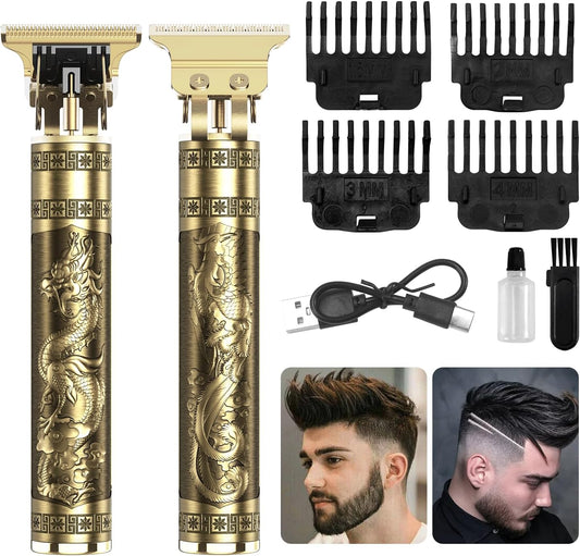 Beard Trimmer for Men-Hair Clippers for Men-Cordless Rechargeable Hair Clipper and Trimmer-Beard Shaver Barbershop(Gold)