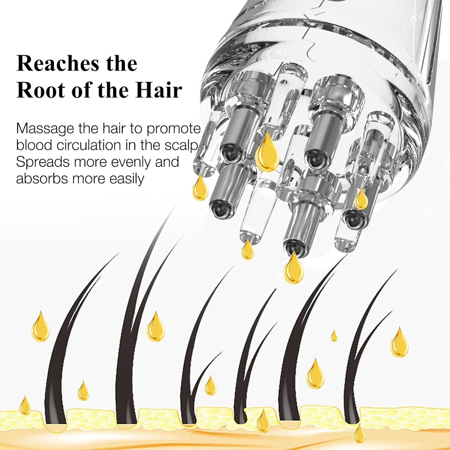 Hair Oil Applicator Bottle – 6ml Hair Root Oil Applicator Roller Ball Mini Portable Hair Oil Massage Comb for Scalp Hair Growth Suitable for Various Liquids (1Pcs)