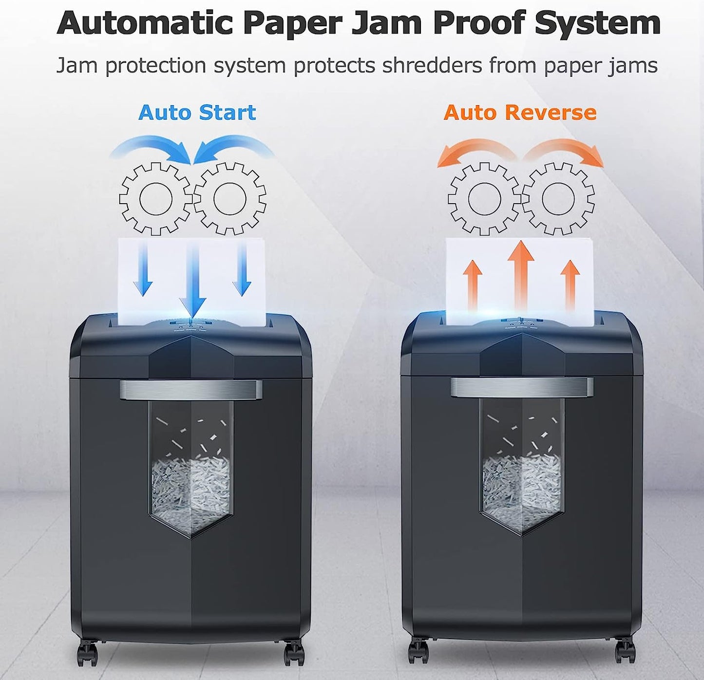 Bonsaii Paper Shredder, 18-Sheet 60-Minutes Paper Shredder for Office Heavy Duty Cross-Cut Shredder with 6 Gallon Pullout Basket & 4 Casters, Jam-proof High Security Mail Shredder for Home Use(C149-C)