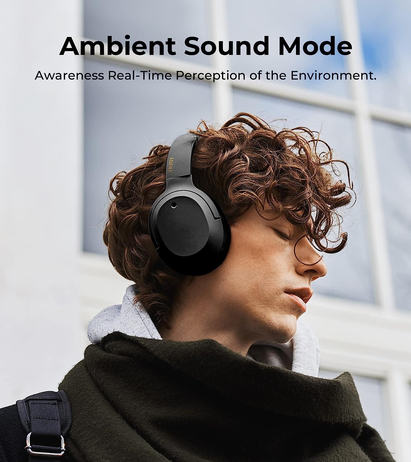 Edifier W820NB Plus Hybrid Active Noise Cancelling Headphones - LDAC Codec - Hi-Res Audio Wireless & Wired - Fast Charge - 49H Playtime - Over Ear Bluetooth V5.2 Headphones- Black