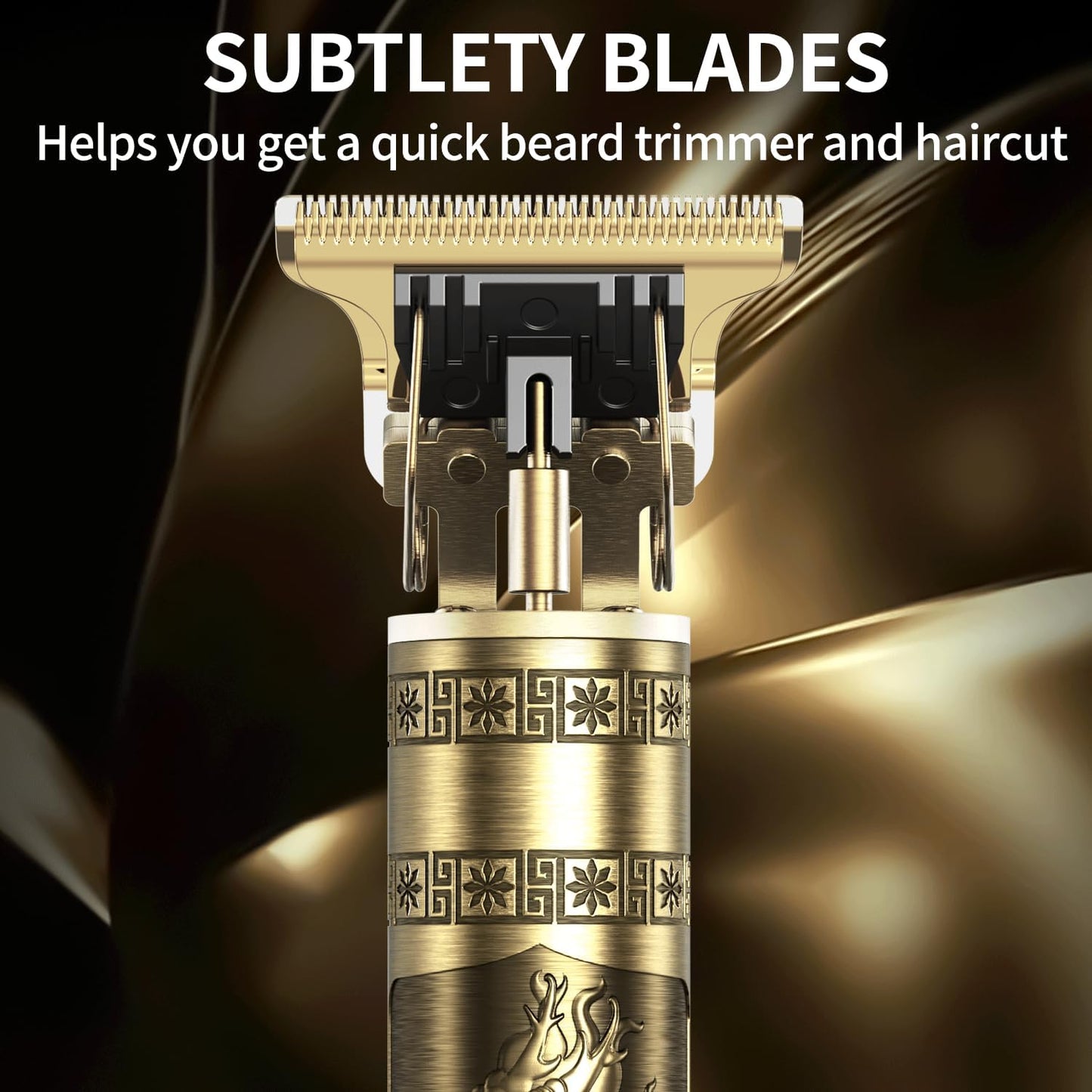 Beard Trimmer for Men-Hair Clippers for Men-Cordless Rechargeable Hair Clipper and Trimmer-Beard Shaver Barbershop(Gold)