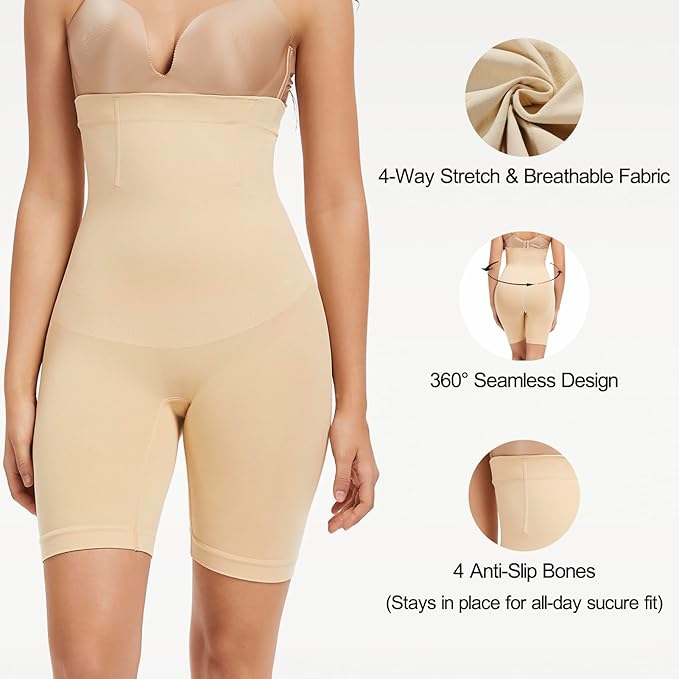 Shapewear Shorts Tummy Control Body Shaper High Waist Stomach Control Knickers Seamless Waist Trainer Girdle Underwear for Women Size (M-L)