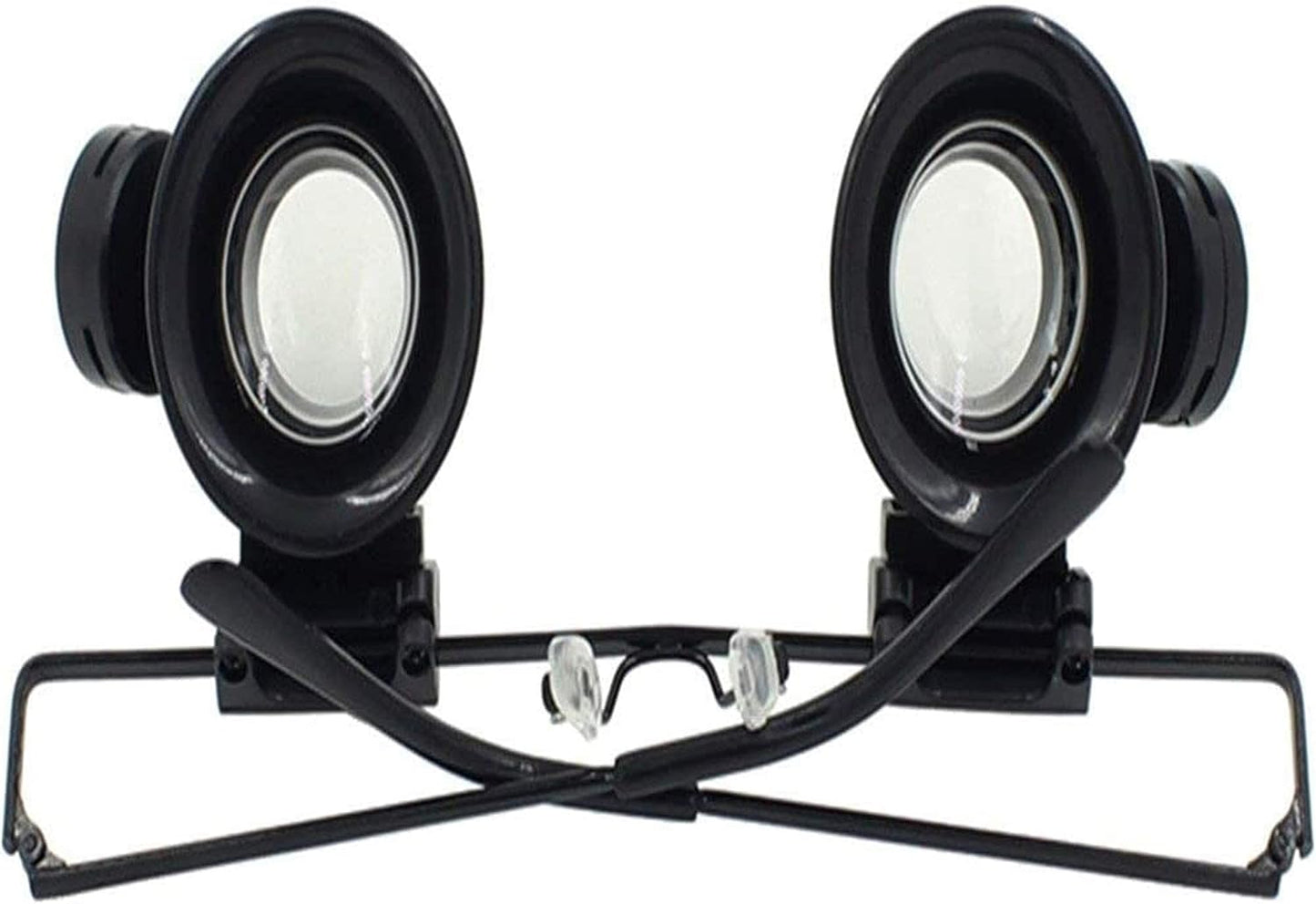 Head MountLighted Magnifying Glasses, Head Mounted 20X Magnifying Glass with LED Light HD Lens for Book Reading, Jewelry Identification, Watch, DIY Crafts Engraving and Repair, Black Vision Aid for Ho