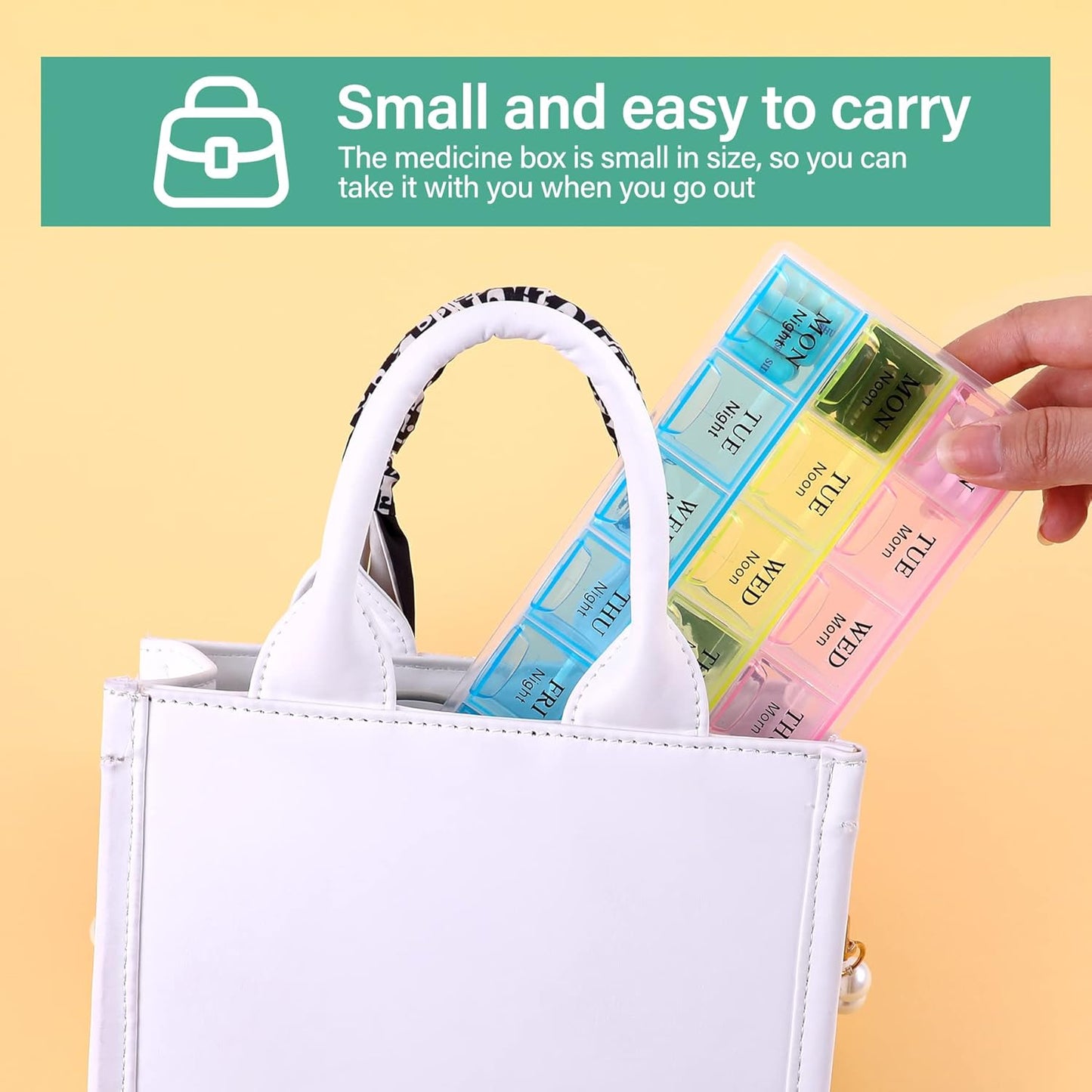 Large Weekly Pill Organizer 3 Times A Day, Moisture-Proof 7 Day Pill Box, Travel Pill Cases Portable for Pills Vitamin Fish Oil Supplements